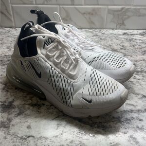 Nike Air Max 270 White and Black Athletic Shoes